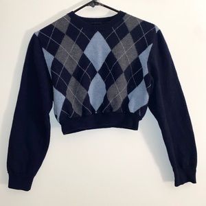 BLUE ARGYLE SWEATER